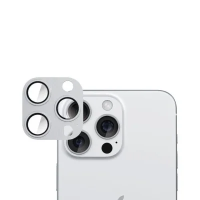 Smartix Premium Aluminium Camera Glass for iPhone 16 Pro/Pro Max - White Titanium